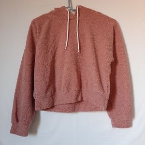 Pastel Light Pink Fuzzy Sherpa Hoodie